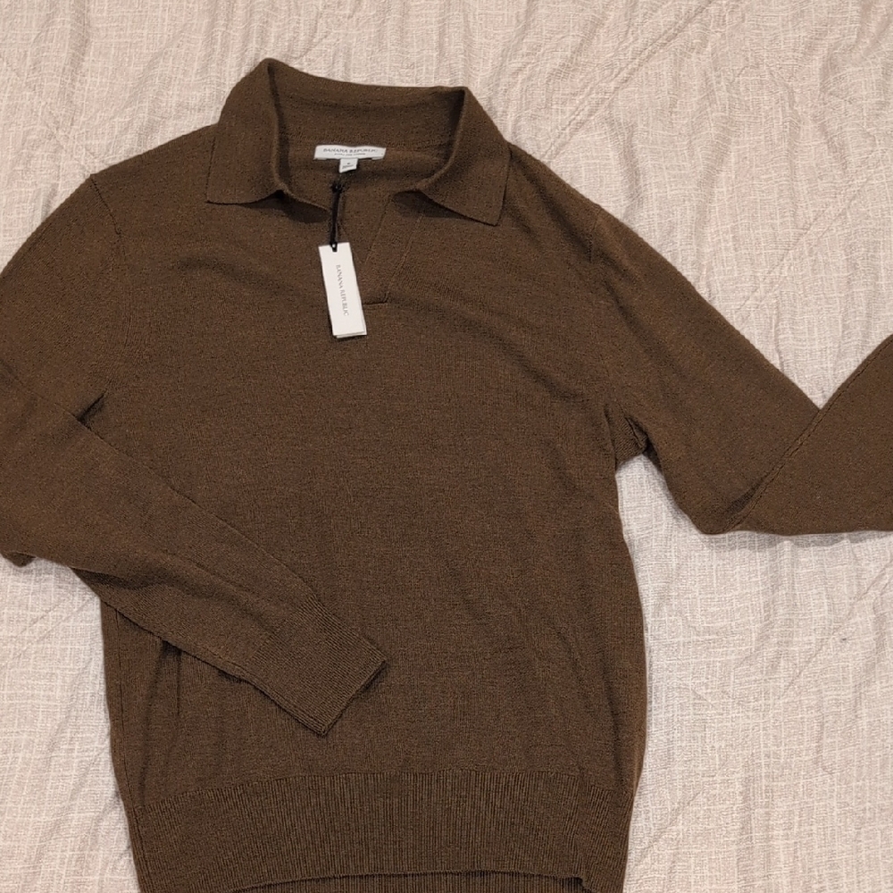 Banana Republic V-Neck Brown Cashmere Sweater